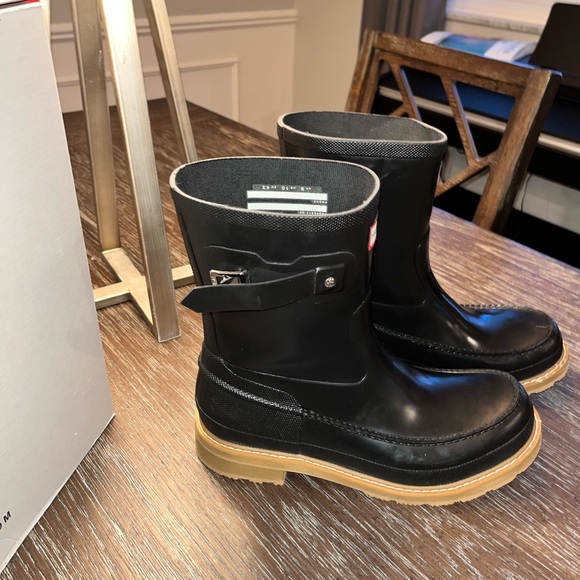 Hunter Original Moc Toe Short Rain Boots Men's Rain Boots Black Size 10 - Picture 10 of 16